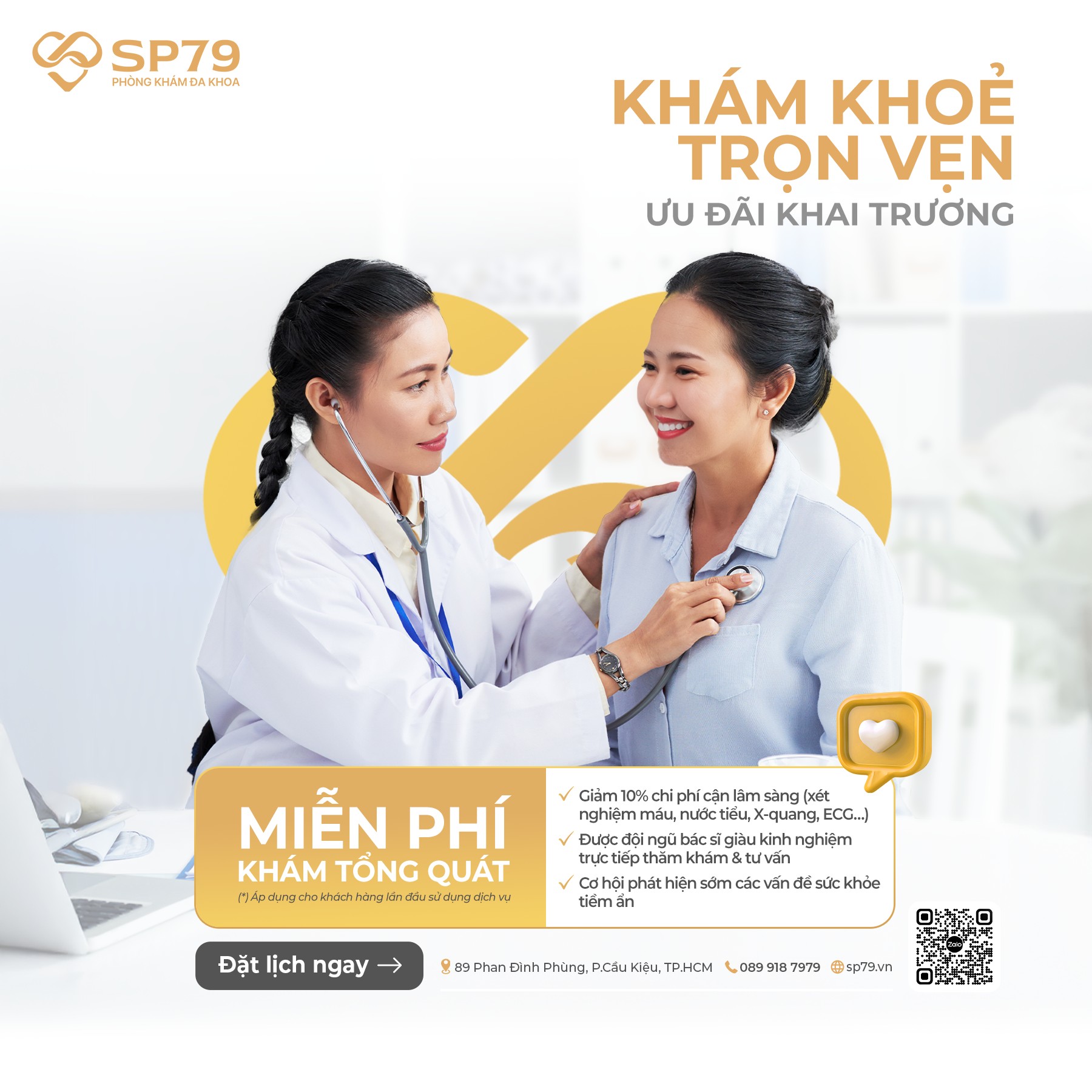 Miễn phí khám tổng quát lần đầu tại Phòng khám Đa khoa SP79