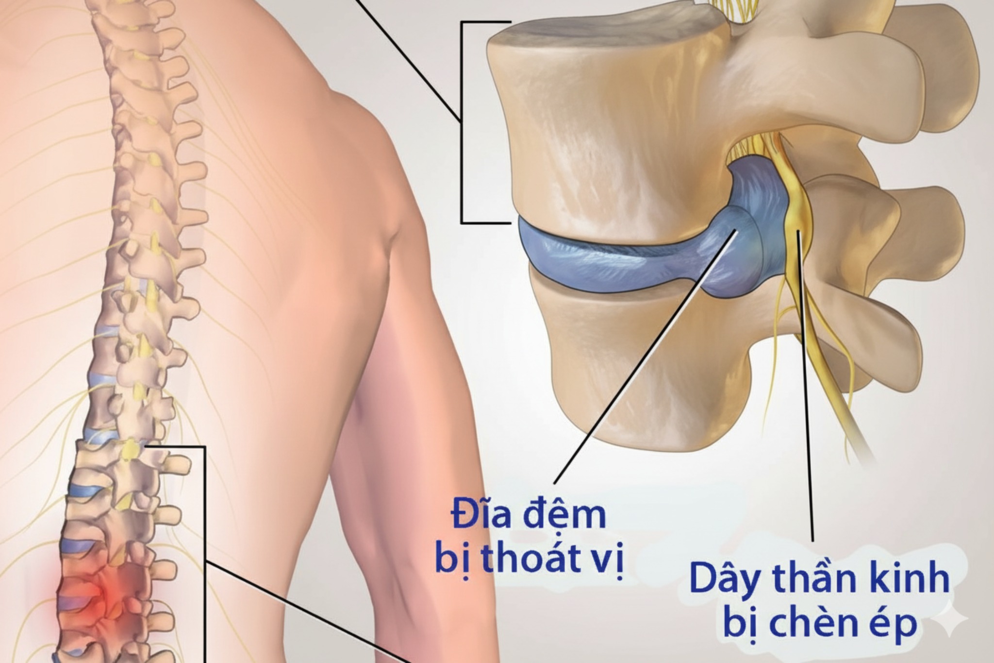 Mối liên hệ giữa đau hông lan xuống chân và thoát vị đĩa đệm