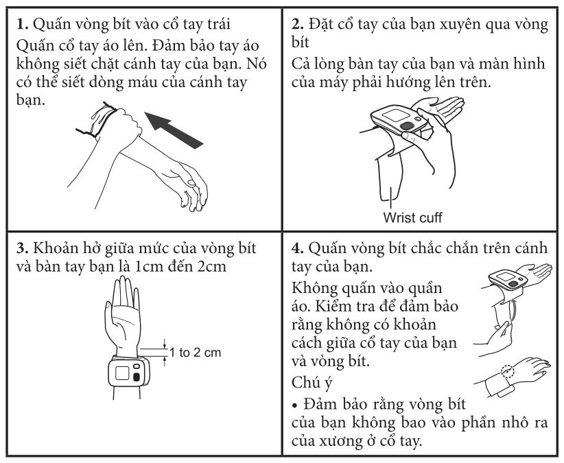 cách đo huyết áp máy omron cổ tay