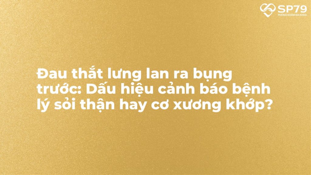 Đau thắt lưng lan ra bụng trước: Dấu hiệu cảnh báo bệnh lý sỏi thận hay cơ xương khớp?